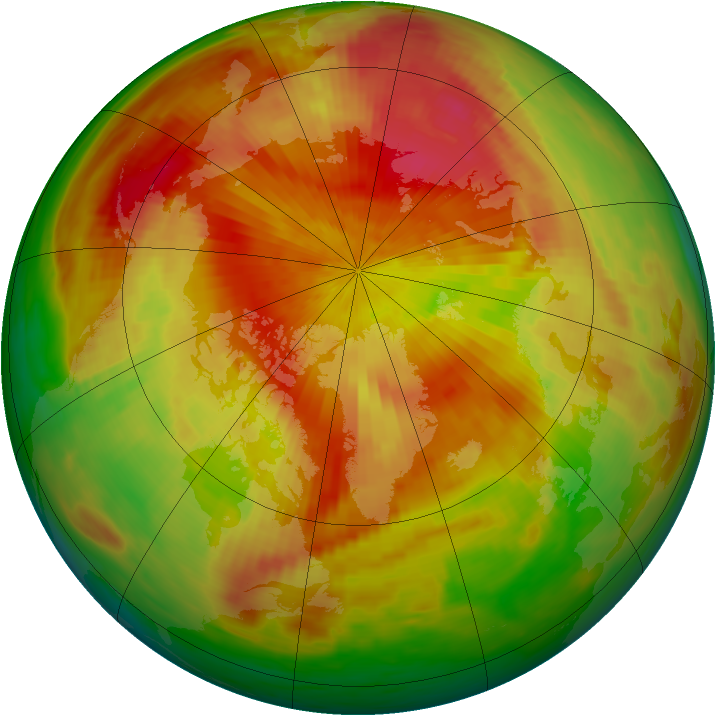 Arctic ozone map for 21 April 1984